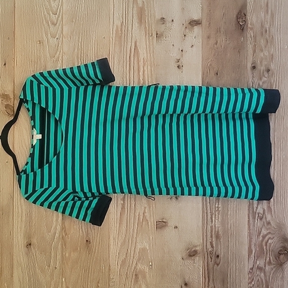 Banana Republic Factory Green Striped Dress Size Medium - Picture 1 of 5